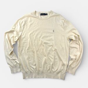 Polo Ralph Lauren Cashmere blend Cream Color Crewneck Mens Sweater X-large